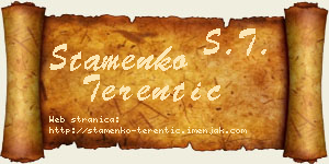 Stamenko Terentić vizit kartica